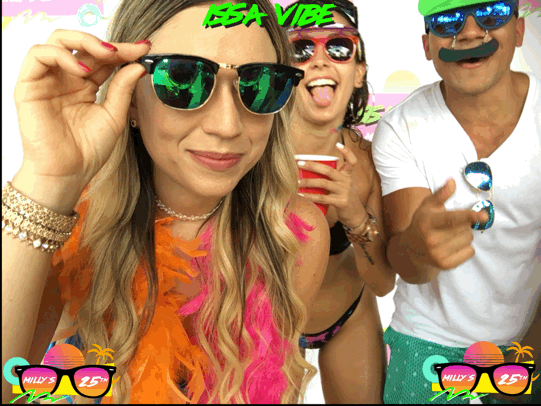 Funny Picture Photo Booth GIF 90s Party beach bikini colorful social booth Props